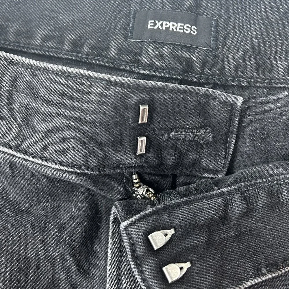 Express 70s Flare Jeans Women’s Size 6 Long 6L Black Mid‎ Rise - Picture 11 of 12